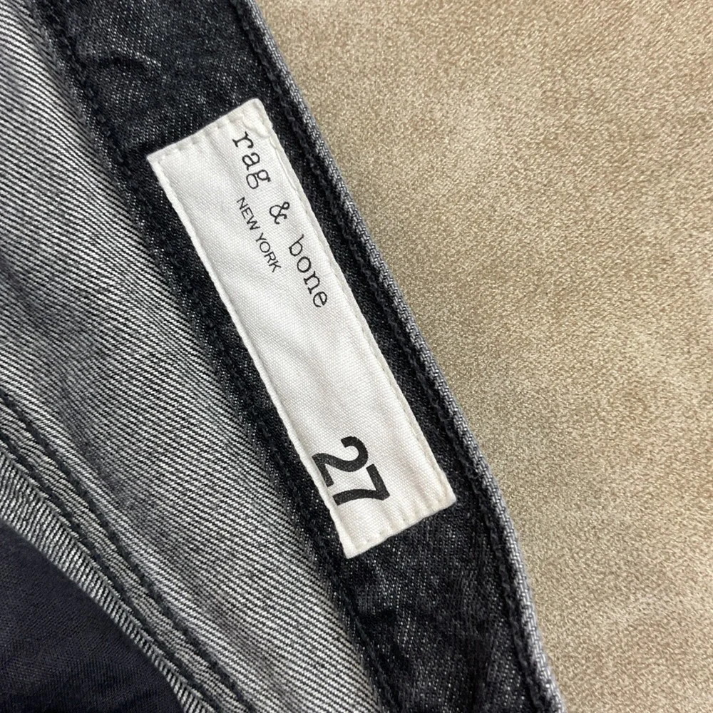 Rag & Bone Jeans 90s High Rise Straight Button Fly Kali Washed Black Women Sz 27